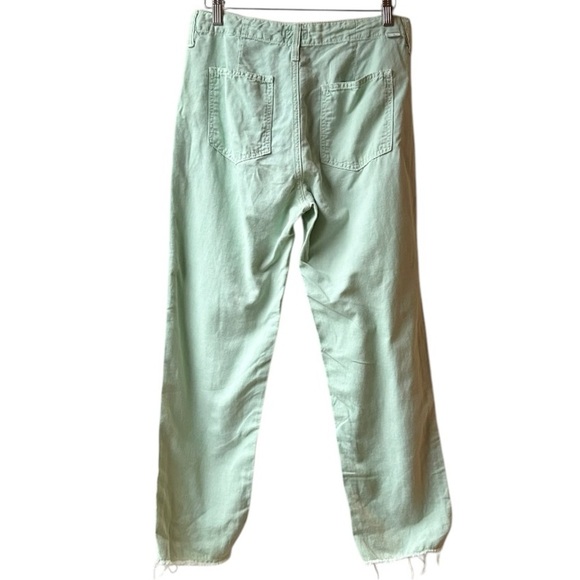 Mother Hedge Green The Shaker Chop Cropped Linen Blend Pants Size 27 - Picture 8 of 16